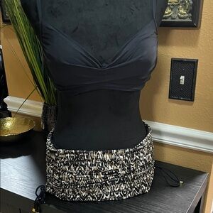 NWT Badgley Mischka Black Ruched bikini set